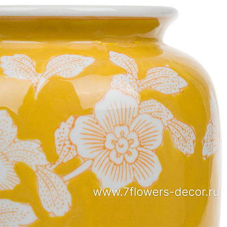 Ваза Шинуазри Канареечный (керамика), D17xH25 см - фото 2