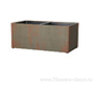 Кашпо NM "Cement Rustic grey Polycube WR" (файкостоун), 81,5x41,5xH43 см, с тех.горшком - фото 1