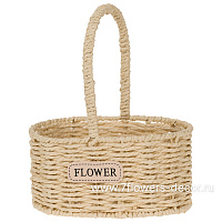 Корзина плетеная (бумага), 22x13,5xH10,5/27,5 см - фото 1