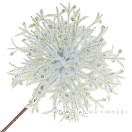 Ветка искусственная заснеженная (пластик), H63 см - фото 1