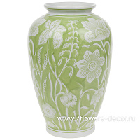 Ваза "Шинуазри Весенний зеленый" (керамика), D19xH30 см - фото 1