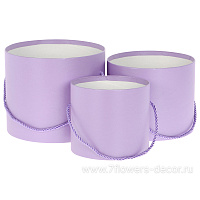 Коробка шляпная, D20xH17 см - D14xH13 см, набор (3 шт), без крышки, с ручкой - фото 1