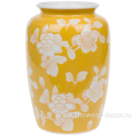 Ваза Шинуазри Канареечный (керамика), D17xH25 см - фото 1