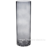 Ваза "Трубка 100" (стекло), D10хH30 см, с золотым ободком - фото 1