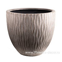Кашпо Nobilis Marco "Wave texture Grey" (файкостоун), D50xH44,5 см - фото 1