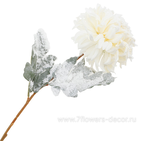 Цветок искусственный заснеженный Хризантема, H74 см - фото 1