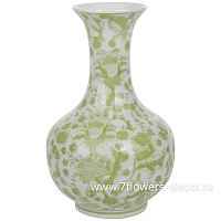 Ваза "Шинуазри Green" (керамика), D18xH29 см - фото 1