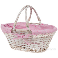 Корзина плетеная (ива, ткань), 35x27xH15 см - фото 1