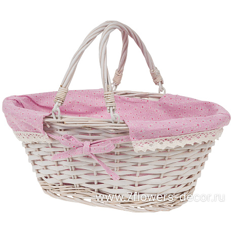 Корзина плетеная (ива, ткань), 35x27xH15 см - фото 1