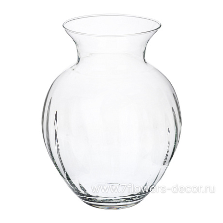 Ваза Прованс рифленая (стекло), D19xH23 см - фото 1