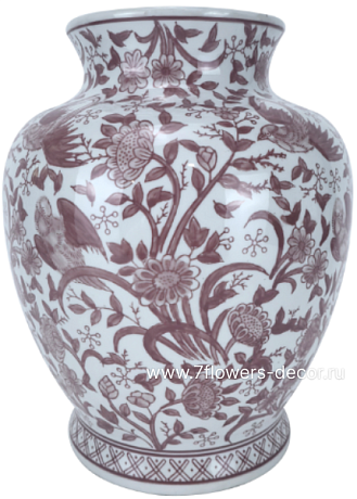 Ваза Шинуазри Кардинал (керамика), D24xH29,5 см - фото 1