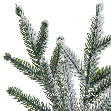 Ветка искусственная еловая заснеженная (пластик), H30 см - фото 2