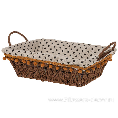 Корзина плетеная (бумага, ткань), 22xH8 см - фото 1
