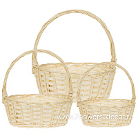 Корзина плетеная (ива), 38x31xH13/36 см - 27x21xH9/26 см, набор (3 шт) - фото 1