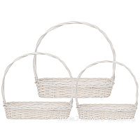 Корзина плетеная (ива), 53x23xH11/52 см - 43x14xH7/42 см, набор (3 шт) - фото 1