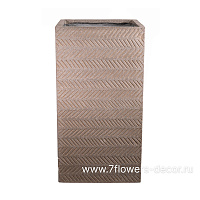 Кашпо Nobilis Marco "Fishbone fossil wood Cube" (файкостоун), 43x43xH80 см - фото 1