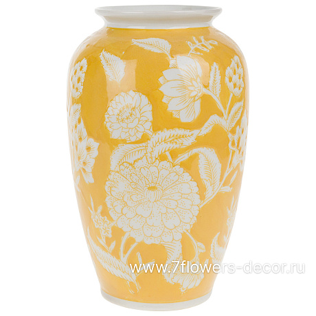 Ваза Шинуазри Канареечный (керамика), D17xH27 см - фото 1