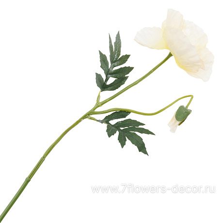 Цветок искусственный Мак, H45 см, с блеском - фото 1