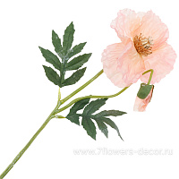 Цветок искусственный "Мак", H45 см, с блеском - фото 1