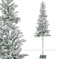 Ель искусственная заснеженная с лампочками "Королева Тянь Шаня" (ПЭ), D80xH250 см - фото 1