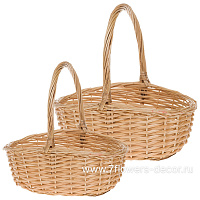 Корзина плетеная (ива), 37x30xH12/32 см, 30x23xH10/27 см, набор (2 шт) - фото 1