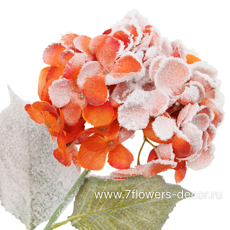 Цветок искусственный заснеженный Гортензия, H84 см - фото 2