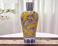 Ваза "Шинуазри Канареечный" (керамика), D16xH42 см - фото 1