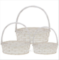 Корзина плетеная (ива), 44x33xH16/46 см - 33x24xH11/34 см, набор (3 шт) - фото 1