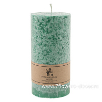 Свеча цилиндр "Бермингем" (пальмовый воск), D7хН15 см Малахитовый - фото 1