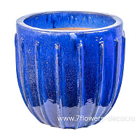 Кашпо Nobilis Marco "Royal Blue Jar" (керамика), D40xH40 см - фото 1
