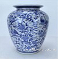 Ваза "Шинаузри Королевский синий" (керамика), D21xH35 см - фото 1