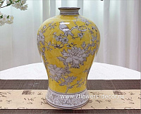 Ваза "Шинуазри Канареечный" (керамика), D20xH33 см - фото 1
