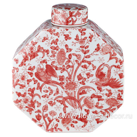 Ваза Шинуазри Кардинал (керамика), 20x10,5xH28 см - фото 1
