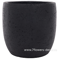 Кашпо Nobilis Marco "Rough Anthracite Round" (полистоун), D30xH29 см - фото 1