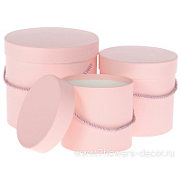 Коробка шляпная, D18xH17 см - D13xH12 см, набор (3 шт), с ручкой - фото 1