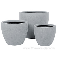 Кашпо Nobilis Marco "Cement Grey Round" (полистоун), D50xH47 см, с тех.горшком - фото 1