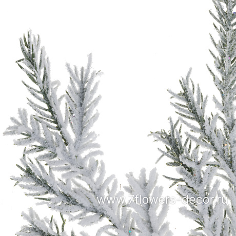 Ветка искусственная еловая заснеженная (пластик), H35 см - фото 2