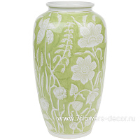 Ваза "Шинуазри Весенний зеленый" (керамика), D20xH36 см - фото 1