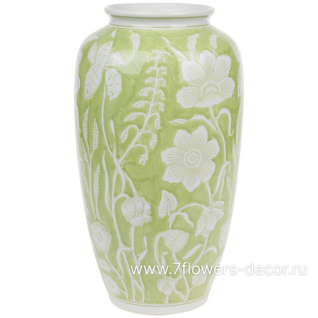 Ваза Шинуазри Весенний зеленый (керамика), D20xH36 см - фото 1