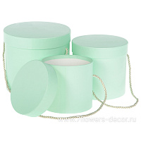 Коробка шляпная, D18xH17 см - D13xH12 см, набор (3 шт), с ручкой - фото 1