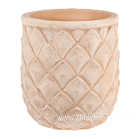 Кашпо Nobilis Marco " Leaves Mterra Round" (терракота), D28xH31 см - фото 1