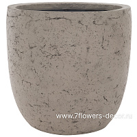 Кашпо Nobilis Marco "Rough Grey Round" (полистоун), D40xH39 см - фото 1
