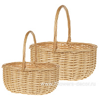Корзина плетеная (ива), 35x29xH16/36 см, 28x22xH13/30 см, набор (2 шт) - фото 1