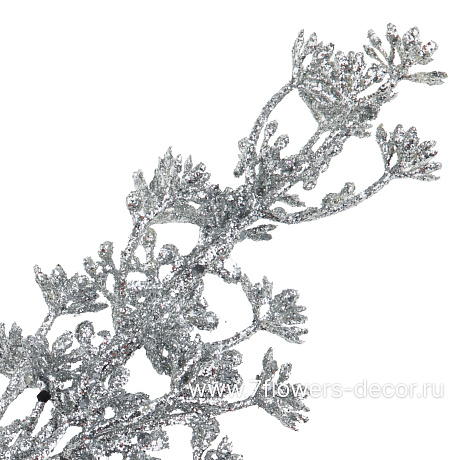 Ветка искусственная (пластик), H28 см, с глиттером - фото 2