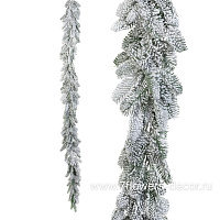 Гирлянда искусственная еловая заснеженная (пластик), 190 см - фото 1