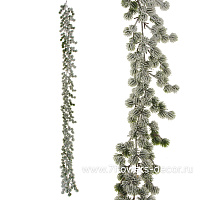 Гирлянда искусственная еловая заснеженная (пластик), 190 см - фото 1