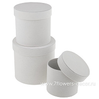 Коробка шляпная (бархат), D18xH17 см - D13xH12 см, набор (3 шт) - фото 1