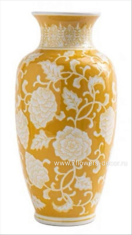 Ваза Шинуазри Канареечный (керамика), D17xH35,5 см - фото 1