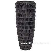 Кашпо Nobilis Marco "Hills Dark grey Vase" (полистоун), D37xH92 см, с тех.горшком - фото 1