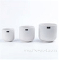 Кашпо "Flow" (керамика), D22,5xH21 см - D15,5xH15 см, набор (3 шт) - фото 1